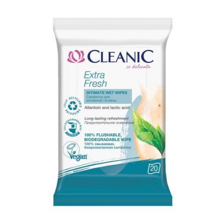 Влажные салфетки Cleanic Extra Fresh для интимной гигиены, 20 шт