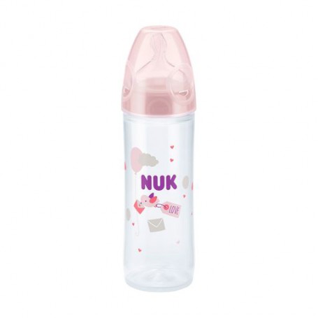 Бутылочка для кормления NUK New Classic First Choice, с силиконовой соской, М, размер 2, для девочек, 250 мл