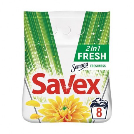 Стиральный порошок для белых и цветных вещей Savex 2 in 1 Fresh автомат, 8 стирок, 1.2 кг