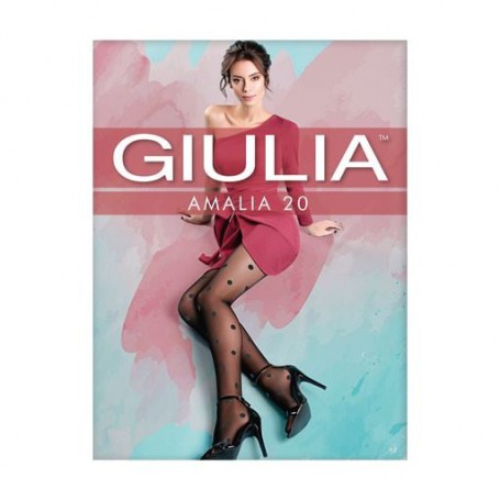 Фантазийные женские колготки из полиамида в крупный горох Giulia Amalia 20 DEN (11), Nero, размер 4