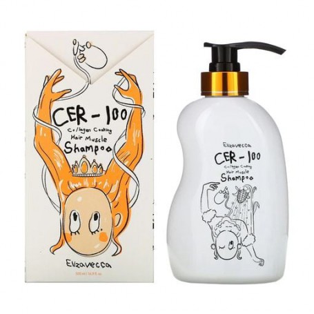 Шампунь для волос Elizavecca CER-100 Collagen Coating Hair Muscle Shampoo с коллагеном, 500 мл