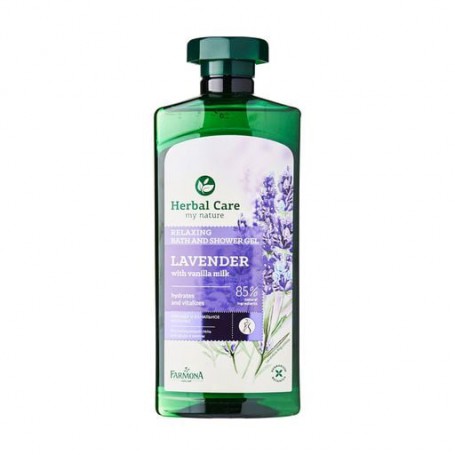 Релаксирующий гель-масло для ванны и душа Farmona Herbal Care Lavender With Vanilla Milk Лаванда с ванильным молочком, 500 мл