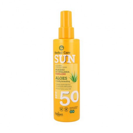 Водостойкое молочко для загара Farmona Herbal Care Sun SPF 50 для всей семьи, 200 мл