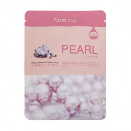Тканевая маска для лица FarmStay Visible Difference Mask Sheet Pearl с экстрактом жемчуга, 23 мл