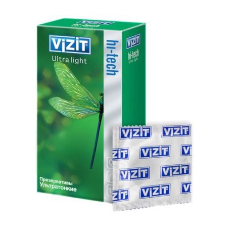 Презервативы латексные Vizit Hi-tech Ultra Light Ультратонкие, 12 шт