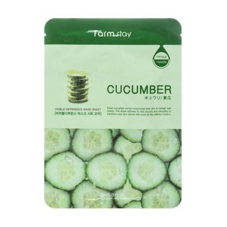 Тканевая маска для лица Farm Stay Visible Difference Mask Sheet Cucumber с экстрактом огурца, 23 мл