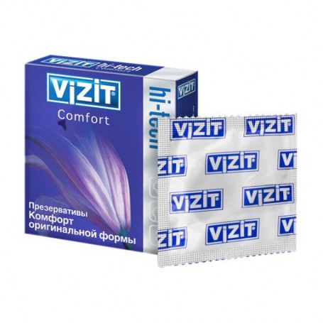 Презервативы латексные Vizit Hi-tech Comfort Комфорт, 3 шт