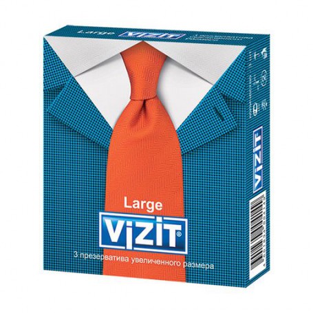 Презервативы латексные Vizit Large Увеличенного размера, 3 шт