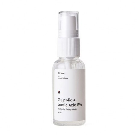 Пилинг для лица Sane Brightening Peeling Solution с гликолевой и молочной кислотой 5%, 30 мл