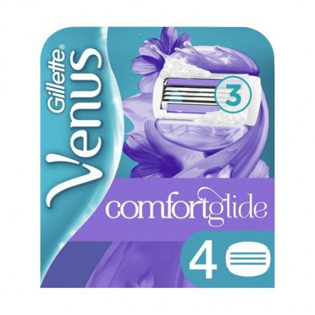 Cменные картриджи для бритья Gillette Venus Comfort Glide Breeze женские, cо встроенными подушечками с гелем, 4 шт