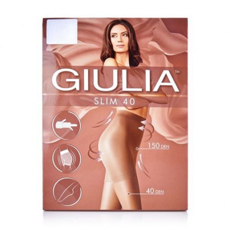 Колготки женские Giulia Slim классические, с подтягивающими шортиками, 40 DEN, Caramel, размер 2