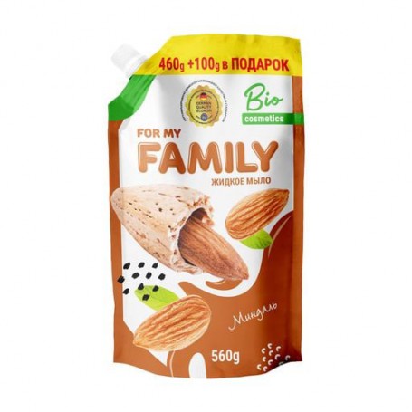Жидкое мыло Family Миндаль, дойпак, 560 мл