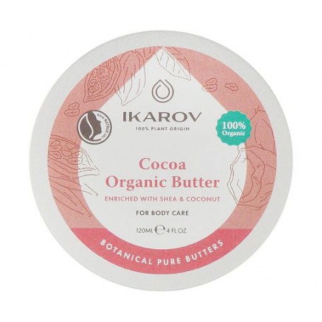 Органическое масло какао Ikarov Cocoa Organic Butter с маслом ши и кокоса, 120 мл