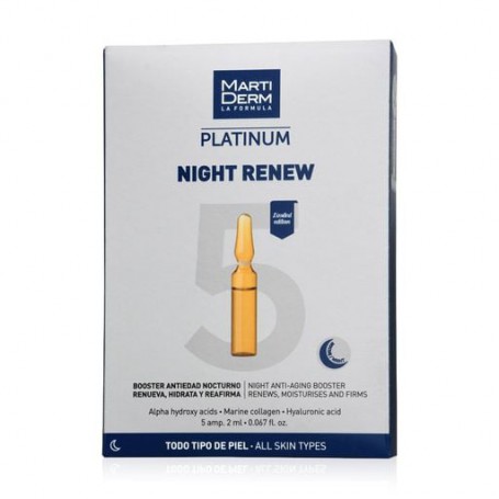 Ночные восстанавливающие ампулы для кожи лица MartiDerm Platinum Night Renew, 5*2 мл