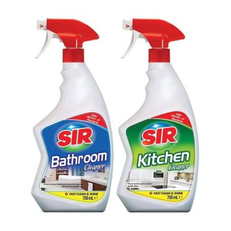 Набор спреев для уборки ванной комнаты и кухни Sir, 2*750 мл