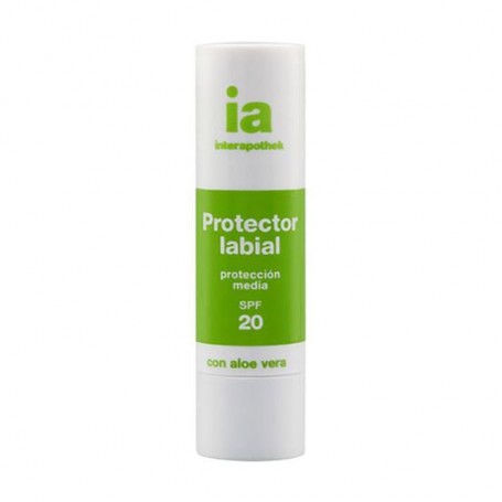 Солнцезащитный бальзам для губ Interapothek Protector Labial Aloe Vera SPF 20 с экстрактом алоэ вера, 4 г
