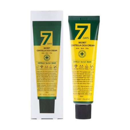 Восстановительный крем для лица May Island 7 Days Secret Centella Cica Cream с экстрактом азиатской центеллы, AHA, BHA, PHA, 50 
