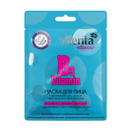 Маска для лица Vilenta Face Mask Vitamin B3 с витаминами В3, В12 и микроводорослями, 28 мл