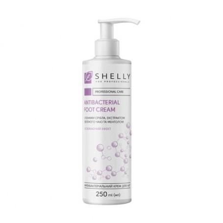 Антибактериальный крем для ног Shelly Antibacterial Foot Cream с ионами серебра, экстрактом зеленого чая и ментолом, 45 мл