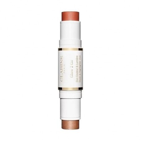 Румяна-хайлайтер для лица Clarins Glow 2 Go Blush & Highlighter Duo, 02 Golden Peach, 9 г