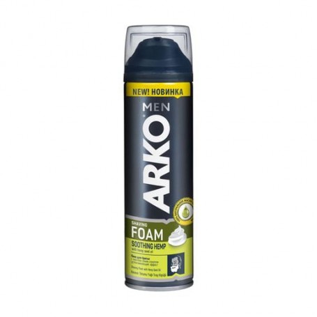 Пена для бритья успокаивающая ARKO Men Shaving Foam Soothing Hemp с маслом семян конопли, 200 мл