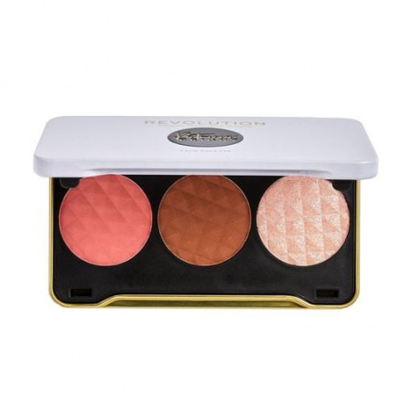 Палетка для лица Makeup Revolution Patricia Bright Summer Sunrise Face Palette, 6.6 г (хайлайтер, скульптор и румяна)