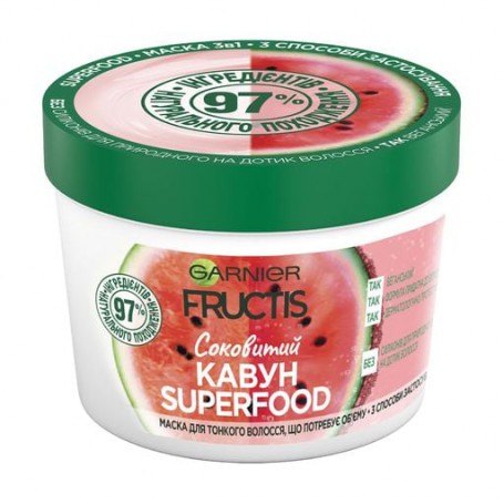 Маска Garnier Fructis HairFood Сочный Арбуз, для тонких волос, 400 мл