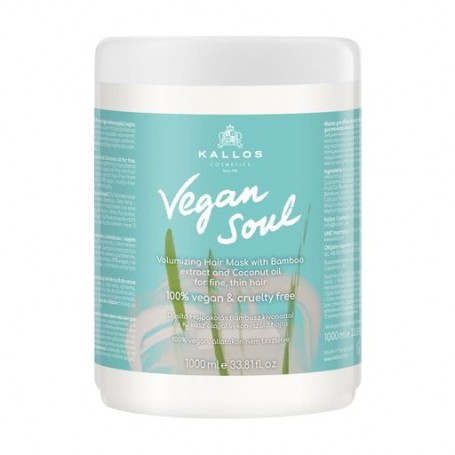 Маска для объема волос Kallos Cosmetics Vegan Soul Volumizing Hair Mask с экстрактом бамбука и кокосовым маслом, 1 л