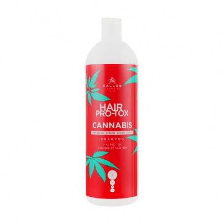 Шампунь для волос Kallos Cosmetics Hair Pro-Tox Cannabis Shampoo с маслом семян конопли, 1 л