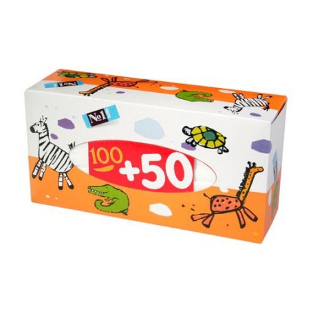 Бумажные носовые платки Bella Baby Happy, 2-слойные, 100+50 шт