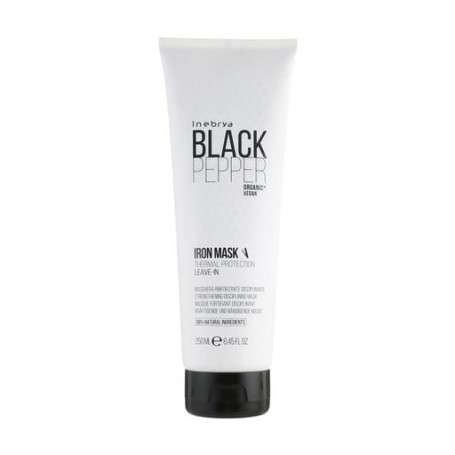 Укрепляющая несмываемая маска для непослушных волос Inebrya Black Pepper Iron Mask, 250 мл