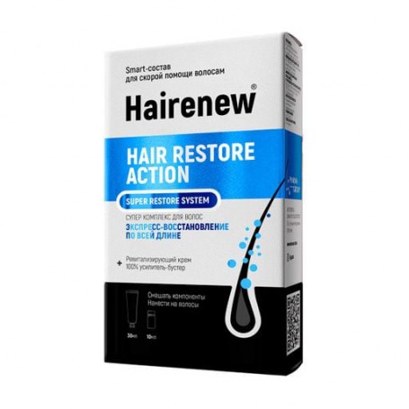 Инновационный комплекс для волос Hairenew Hair Restore Action Super Restore System Экспресс-восстановление (крем, 30 мл + бустер