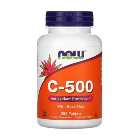 Витамин C NOW Foods C-500 с шиповником, 250 таблеток