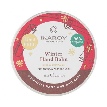 Органический зимний бальзам для рук Ikarov Winter Hand Balm Shea & Cinnamon для нормальной и сухой кожи, с маслом ши и корицей, 