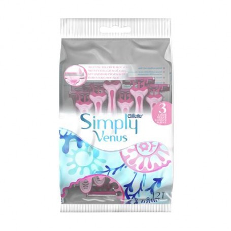 Одноразовые станки для бритья Gillette Venus 3 Simply женские, 12 шт
