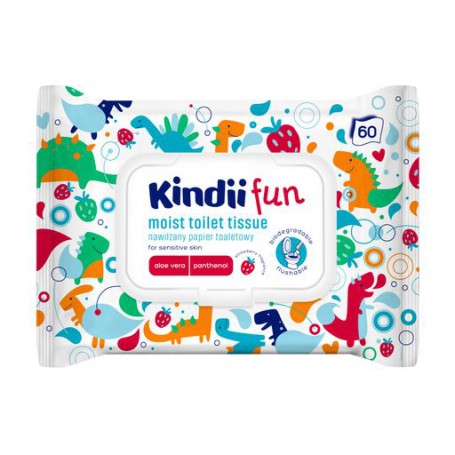 Влажная туалетная бумага Cleanic Kindii Fun, 60 шт