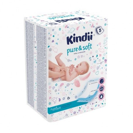 Одноразовые пеленки для детей Cleanic Kindii Pure & Soft 60*40, 5 шт
