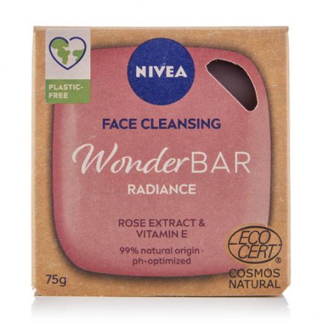 Мыло для умывания лица Nivea Face Cleansing WonderBar для естественного сияния кожи, с экстрактом розы и витамином Е, 75 г