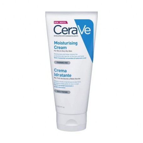 Увлажняющий крем для лица и тела CeraVe Moisturizing Cream для сухой и очень сухой кожи, 340 мл