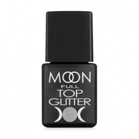 Топ для гель-лака Moon Full Top Glitter с серябряним глиттером, 03 Silver, 8 мл