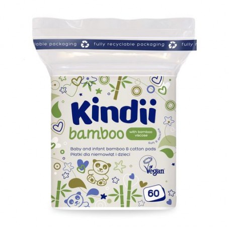 Детские ватные диски Cleanic Kindii Bamboo Cotton Pads, 60 шт