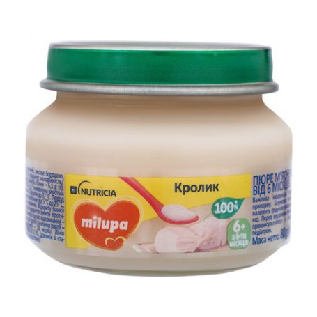 Детское мясное пюре Milupa Кролик, от 6 месяцев, 80 г