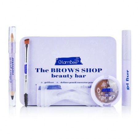 Набор для бровей GlamBee Brow Shop (фиксирующий гель для бровей, 2.2 мл + тени для бровей, 2*1.5 г +карандаш, 2*0.3 г + трафарет