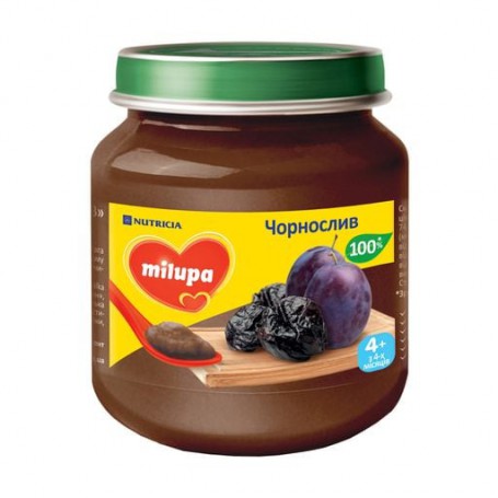 Детское фруктовое пюре Milupa Чернослив, от 4-х месяцев, 125 г