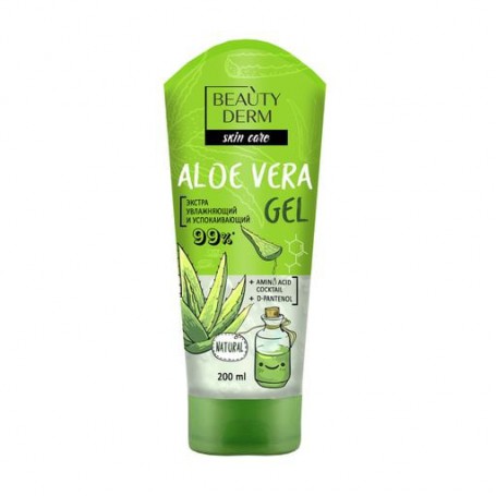Активный SOS гель Алоэ Вера Beauty Derm Skin Care Aloe Vera Gel увлажняющий и успокаивающий, 200 мл