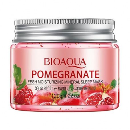 Ночная минеральная маска для лица Bioaqua Pomegranate Fesh Moisturizing Mineral Sleep Mask с экстрактом граната и гиалуроновой к