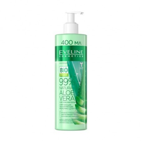 Смягчающее увлажняющее молочко для тела Eveline Cosmetics 99% Natural Aloe Vera, 400 мл