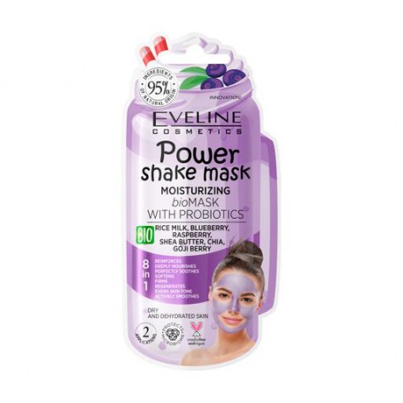 Увлажняющая биомаска для лица Eveline Cosmetics Power Shake Mask с пробиотиками, 10 мл