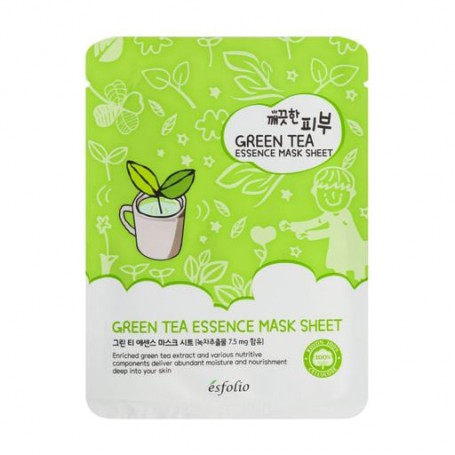 Тканевая маска для лица Esfolio Green Tea Essence Mask Sheet с зеленым чаем, 25 мл