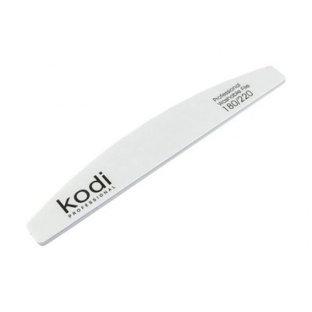 Пилка для ногтей Kodi Professional 180/220 грит полумесяц, белая, 178*28*4 мм